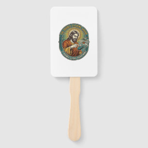 Jesus Broken Double Clicking Mouse IT Office Tech Hand Fan