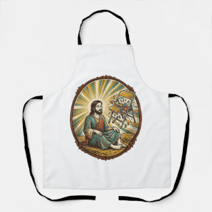 Jesus Broken Folding Chair Party Foul Clumsy Weigh Apron