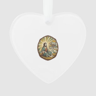 Jesus Broken Folding Chair Party Foul Clumsy Weigh Ornament