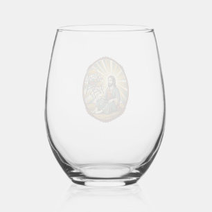 Jesus Broken Folding Chair Party Foul Clumsy Weigh Stemless Wine Glass