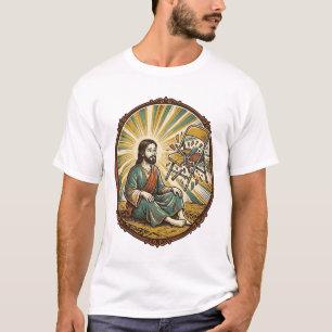 Jesus Broken Folding Chair Party Foul Clumsy Weigh T-Shirt