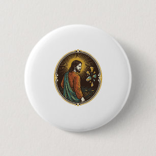 Jesus Broken Glass Dance Floor Party Danger Club H 6 Cm Round Badge