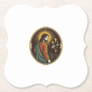 Jesus Broken Glass Dance Floor Party Danger Club H Paper Coaster