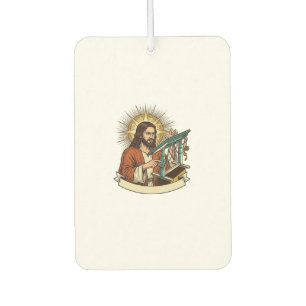 Jesus Broken Standing Desk Stuck Halfway Office Hu Car Air Freshener