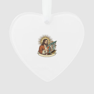 Jesus Broken Standing Desk Stuck Halfway Office Hu Ornament