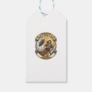 Jesus Broken Umbrella Blown Inside Out Windy Storm Gift Tags