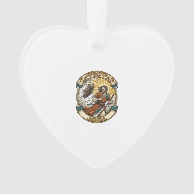 Jesus Broken Umbrella Blown Inside Out Windy Storm Ornament (Front)