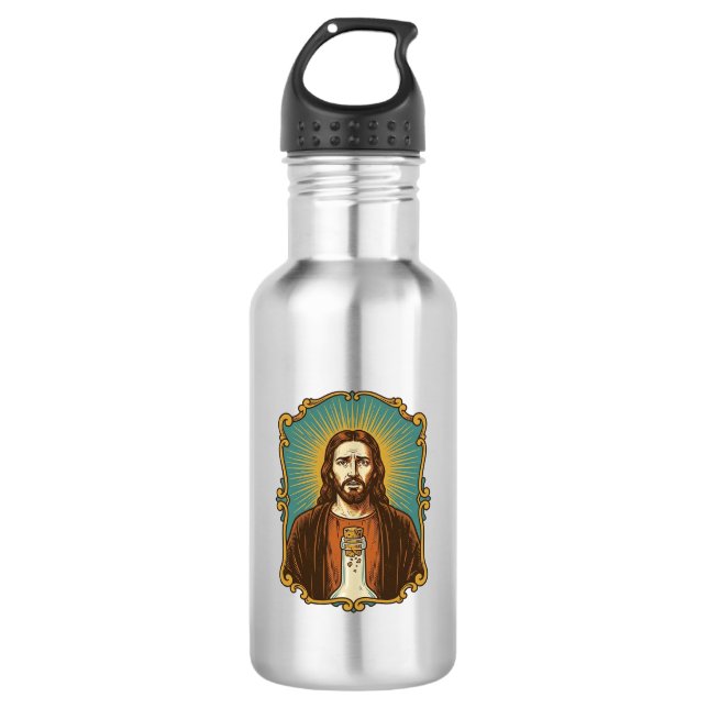 Jesus Broken Wine Cork Stuck Bottle Sommelier Part (Front)