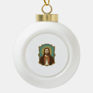 Jesus Broken Wine Cork Stuck Bottle Sommelier Part Ceramic Ball Christmas Ornament