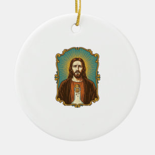 Jesus Broken Wine Cork Stuck Bottle Sommelier Part Ceramic Tree Decoration