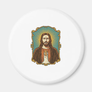 Jesus Broken Wine Cork Stuck Bottle Sommelier Part Magnet