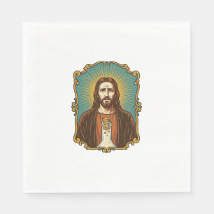 Jesus Broken Wine Cork Stuck Bottle Sommelier Part Napkin