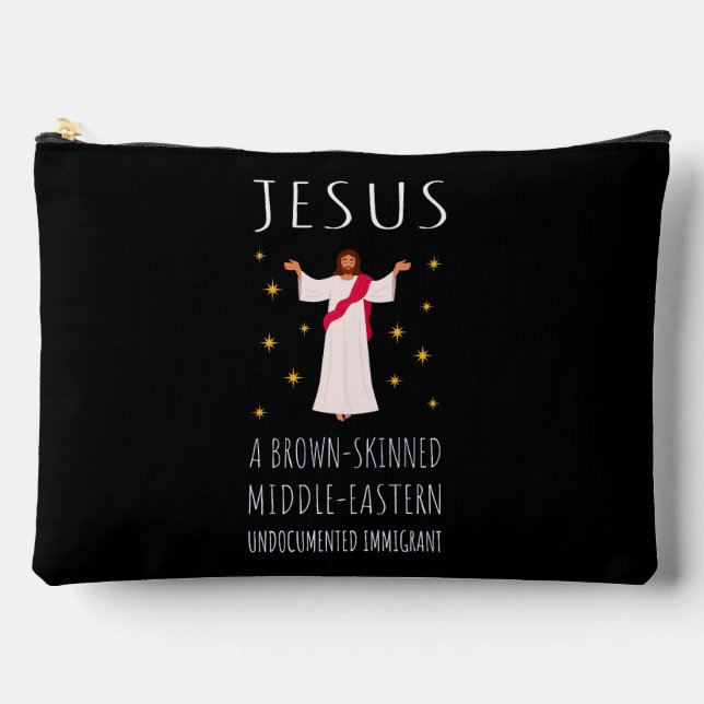 Jesus Brown-Skinned Undocumented Immigrant I Accessory Pouch (Front)