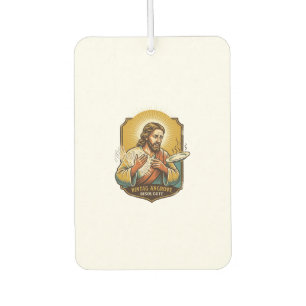 Jesus Burned Finger Taking Plate Out Microwave Kit Car Air Freshener