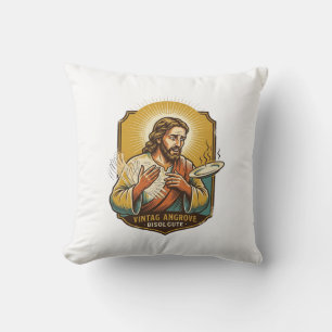 Jesus Burned Finger Taking Plate Out Microwave Kit Cushion