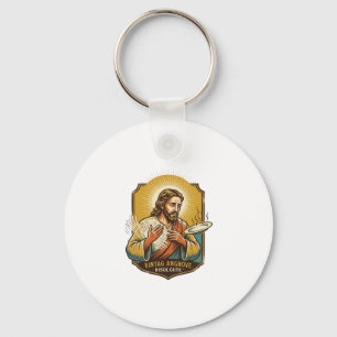 Jesus Burned Finger Taking Plate Out Microwave Kit Key Ring