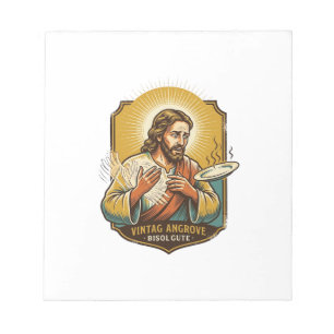 Jesus Burned Finger Taking Plate Out Microwave Kit Notepad