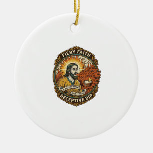 Jesus Burning Mouth Super Spicy Party Dip Humor_1 Ceramic Tree Decoration