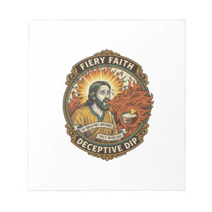 Jesus Burning Mouth Super Spicy Party Dip Humor_1 Notepad