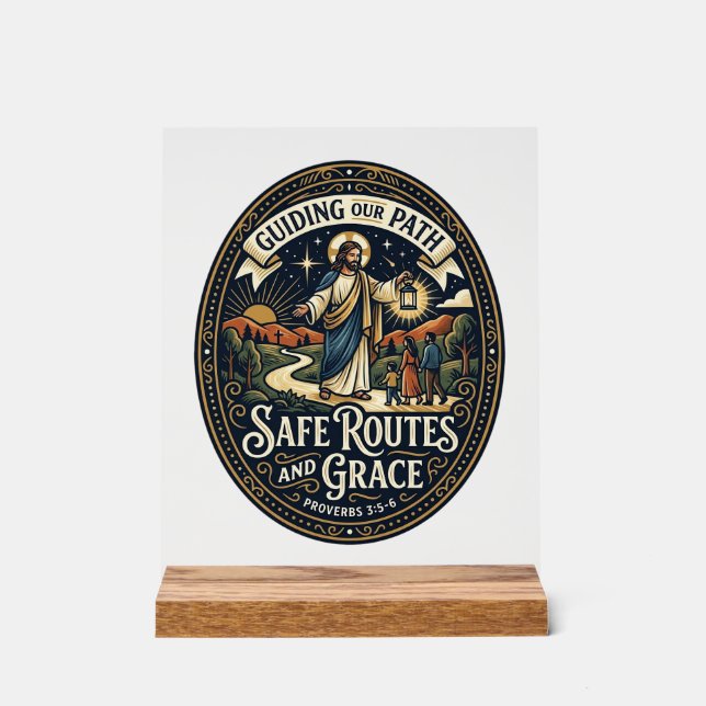 Jesus Bus Driver Transit Worker Shirt Faith Based  Acrylic Sign (Front)