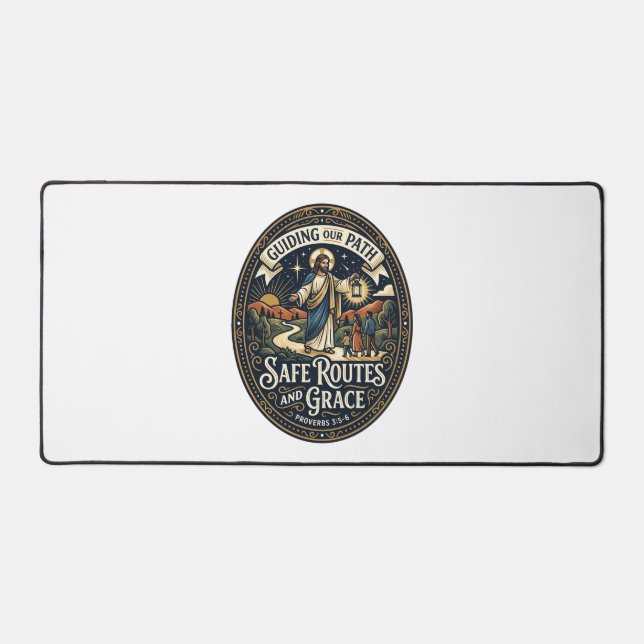 Jesus Bus Driver Transit Worker Shirt Faith Based  Desk Mat (Front)