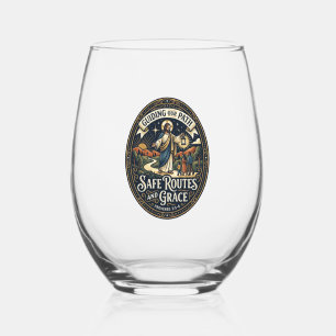Jesus Bus Driver Transit Worker Shirt Faith Based  Stemless Wine Glass