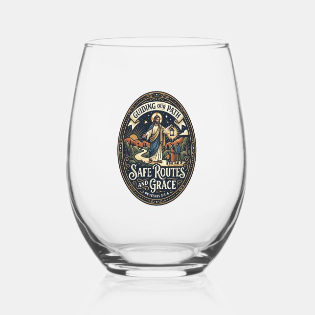 Jesus Bus Driver Transit Worker Shirt Faith Based  Stemless Wine Glass (Front)