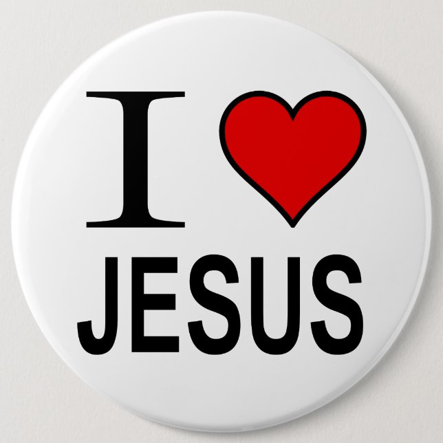 Jesus Button Jesus gifts I love Jesus logo (Front)
