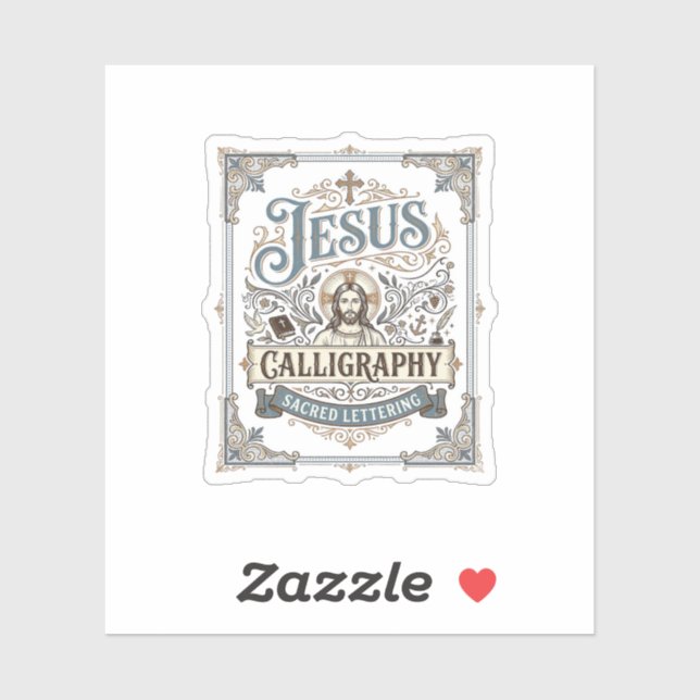 Jesus Calligraphy Sacred Lettering Jesus Calligrap (Sheet)