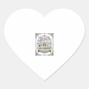 Jesus Calligraphy Sacred Lettering Jesus Calligrap Heart Sticker