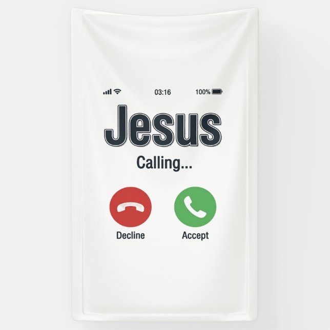 Jesus Calling Phone Screen Christian Shirt Design_ Banner (Vertical)