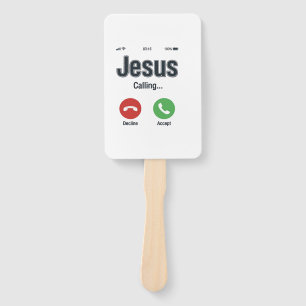 Jesus Calling Phone Screen Christian Shirt Design_ Hand Fan