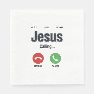 Jesus Calling Phone Screen Christian Shirt Design_ Napkin