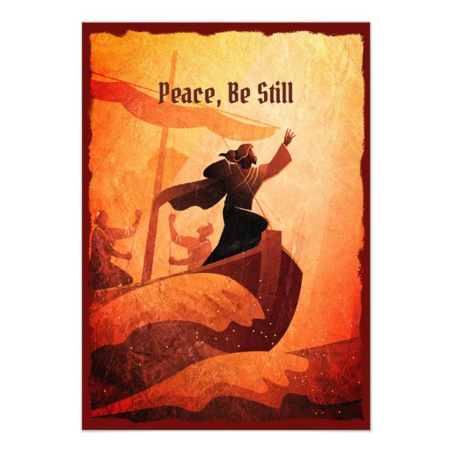 Jesus calms the storm | Bible Verse Poster (Front)