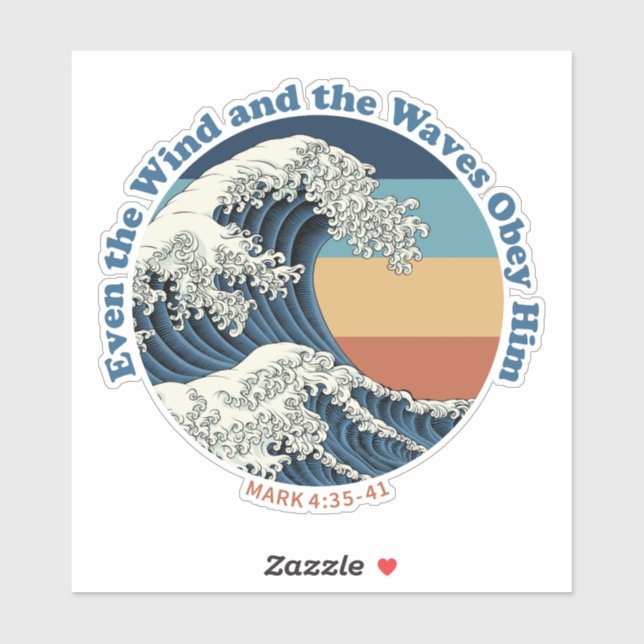 Jesus Calms the Storm Christian Wave Design (Sheet)