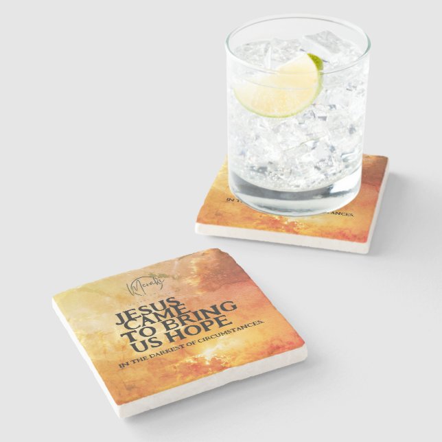 Jesus came  to bring us hope stone coaster (Side)
