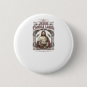 Jesus Candle Label Jesus Candle Christian Faith Vi 6 Cm Round Badge
