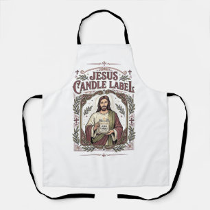 Jesus Candle Label Jesus Candle Christian Faith Vi Apron