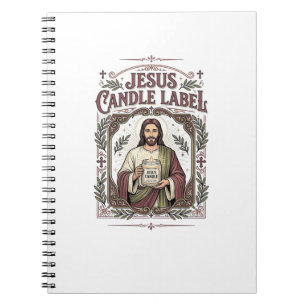 Jesus Candle Label Jesus Candle Christian Faith Vi Notebook