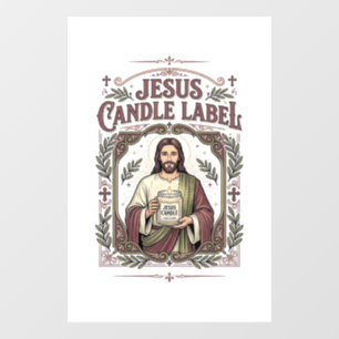 Jesus Candle Label Jesus Candle Christian Faith Vi Window Cling