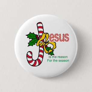 Jesus Candy Cane Button