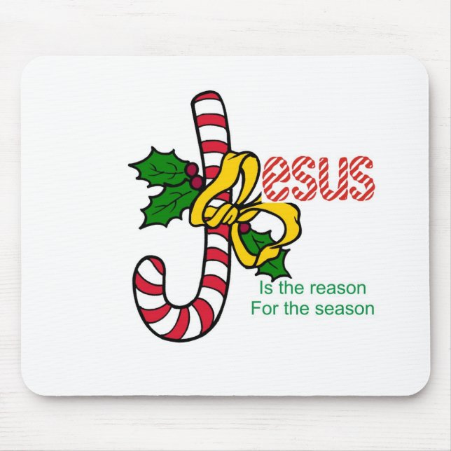 Jesus Candy Cane Mouse Mat (Front)