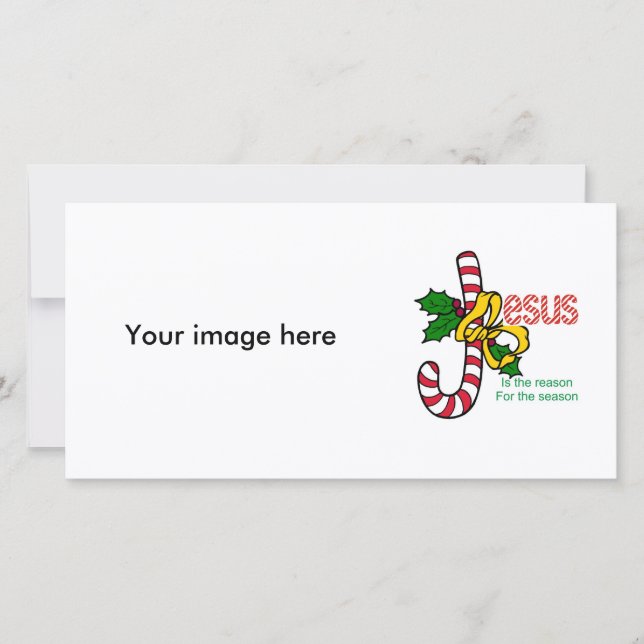 Jesus Candy Cane Photo Card (Front)