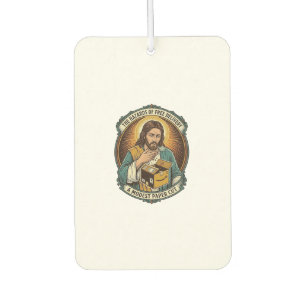 Jesus Cardboard Box Paper Cut Finger Pain Humor_1 Car Air Freshener
