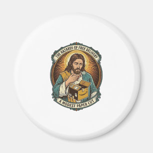 Jesus Cardboard Box Paper Cut Finger Pain Humor_1 Magnet
