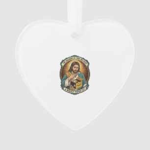 Jesus Cardboard Box Paper Cut Finger Pain Humor_1 Ornament