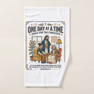 Jesus Caregiving Aging Parents Graphic Tee Christi Hand Towel