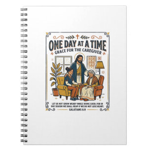 Jesus Caregiving Aging Parents Graphic Tee Christi Notebook