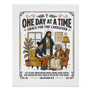 Jesus Caregiving Aging Parents Graphic Tee Christi Poster