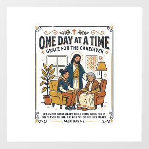 Jesus Caregiving Aging Parents Graphic Tee Christi Window Cling